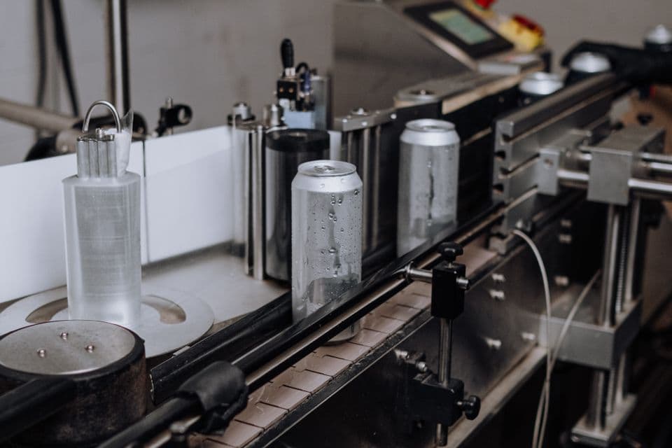 Automated food production line in a manufacturing facility